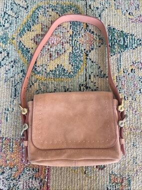 Vintage pink suede Bill Blass shoulder bag